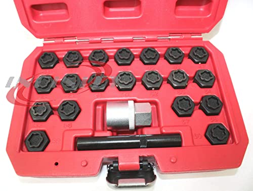 9TRADING 22PC Locking Wheel Bolt NUT Removal Set Master Key KIT for BMW Series Wheel Lock