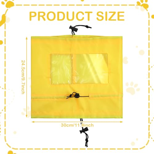 Image of Dog Ear Covers for Bath, Waterproof Dog Shower Cap, Dogs Ear Protection Bathing Cap, Ears Wrap Dogs Ears Headband for Swimming Bath (Yellow)