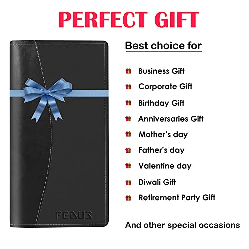 Image of FEDUS Multiple Cheque Book Holder for Cards, PU Leather Expanding Cheque Book, Traveling Wallets, Checkbook Holder, Documents Holder for Office & Home Use