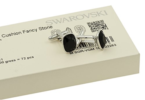 Gemelli con cristalli Swarovski jet Black Diamond