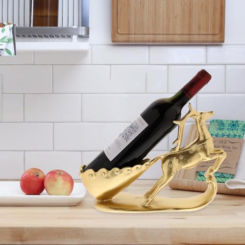 Support pour bouteilles de vin en forme de cerf cadeau décoratif - 4