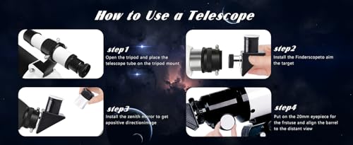 SUGORER Teleskop Astronomie für Kinder Erwachsene, 70mm Aperture 500mm Refraktor Tragbares Astronomisches Teleskope für Kinder Anfänger mit Stativ, Mondfilter, Telefon Adapter, Tragbares Rucksack