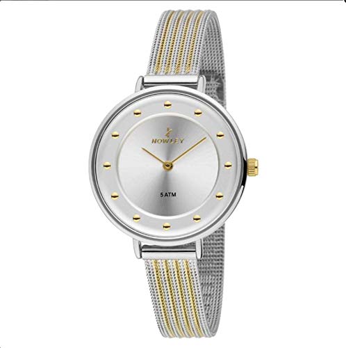 Reloj Mujer, Acero Bicolor, con Correa de Maya Acero Bicolor Reloj Mujer, Acero Bicolor, con Correa de Maya Acero Bicolor
