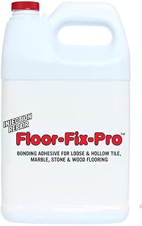 The Original Floor-Fix-Pro Loose Tile Repair Adhesive - Tile, Porcelain, Ceramic, Marble, Stone & Wood Floor Repair Adhesive - 1 Gallon Jug