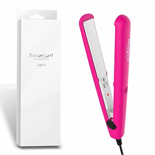 Keragard Mini Flat Iron Smart Ceramic Tourmaline Hair Straightener for Travel,Small Flat Irons for Short Hair, Dual Voltage Flat Iron,Black