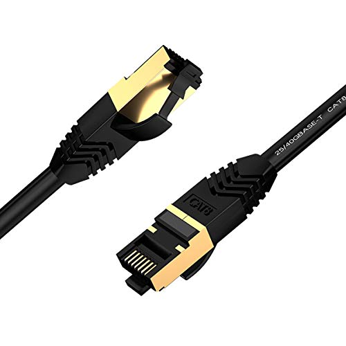 Cat8 Ethernet Cable 6ft, High Speed Internet Cables Faster Than Cat7/Cat6/Cat5 Router Cable