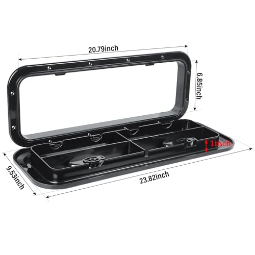 Image of NovelBee Marine Deck Access Hatch,Boat Hatch Lid 23.9 inch x 9.5 inch for Marine Caravan RV