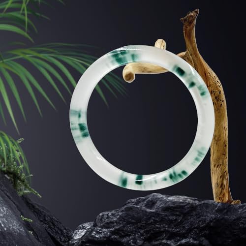 URED Women Jade Bangle Bracelets Natural Green Jade Bracelet Chinese Feng Shui Bracelet With Good Luck And Wealth Bangle with Box3