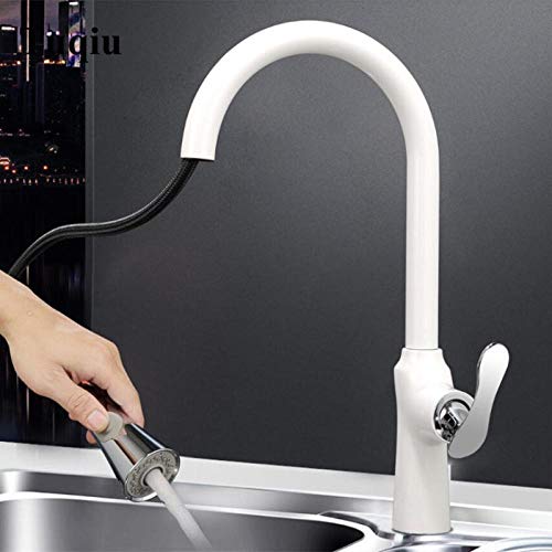 Grifo de cocina de latón macizo cromado con caño extraíble y diseño elegante 4
