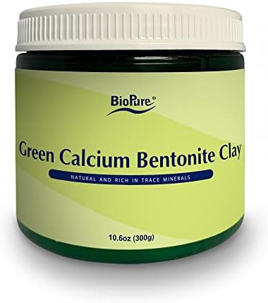 BioPure Green Calcium Bentonite Clay – Pure Smectite Clay That Supports Skin’s Overall Health & Natural Detox – Use as Soothing Face Mask or Add to Bath for Relaxing & Rejuvenating Experience – 300g