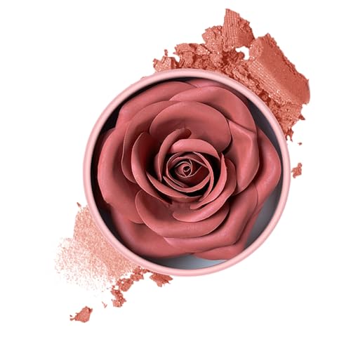Rubor Rosa | Colorete De Larga Duración - Crema En Polvo 3D Pétalos De Rosa Acabado Mate Sin Grasa Para Rostro Y Mejillas En Eventos Y Reuniones