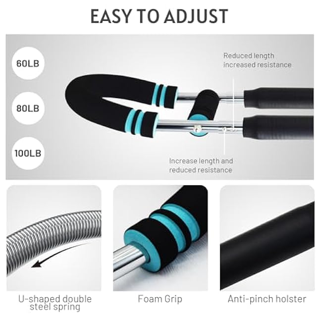 Twister Arm Trainer, Adjustable Chest Training Device Arm and Hand Muscle Trainer, Portable Forearm Trainer, Removable Design, Chest Workout Strength Training Device for Home