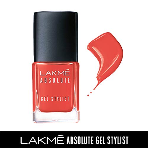Image of Lakme Absolute Gel Stylist Nail Color, Coral Rush, 12ml