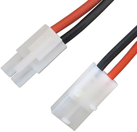 ShareGoo 2 Pairs Adapter Connector Compatible with Big Tamiya Style Connector to Deans T Style Plug 14AWG Cable for RC ESC Lipo/NiMH Battery Charging