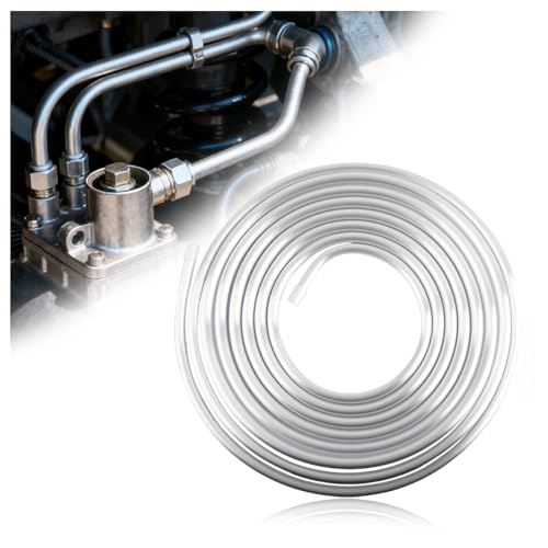 16Ft 5/16 Fuel Line Aluminum Tube,Cuttable & Bendable 650 PSI Metal Fuel Line Gas Lines Replacement,Universal Aluminum Tubing Car Accessories for Fuels/Transmission System (5/16in)