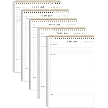 Yaridar 5-Pack To Do List Notepad - A5 Undated Daily Planner, 250 Sheets/500 Pages To Do List Notebook for Work, Spiral Waterproof Notepad for Office Supplies, School Planner, 5.8" x 8.3"