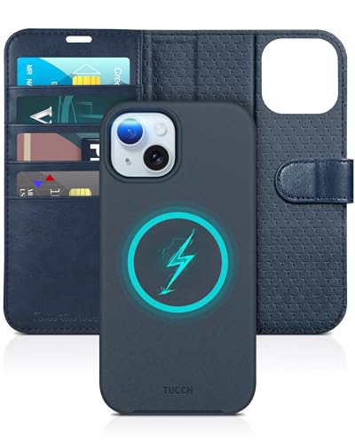 TUCCH iPhone 15 �Ή� �P�[�X �蒠�^ 2in1 ������ �A�C�t�H��15 �P�[�X �蒠�^ ���O���\ 2way �J�[�h���[ �X�^���h�@�\ ����PU���� �S�ʕی� �Ռ��z�� [RFID�u���b�L���O] �A�C�t�H��15 ���z�^�P�[�X 2023�N��