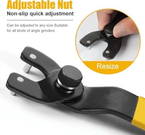 Image of OLIREXD Angle Grinder Universal Adjustable Pin Wrench for Angle Grinder Machine (2, Yellow)