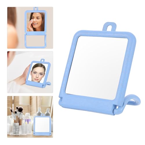 Espejo para maquillaje con soporte azul para baño y escritorio miniatura 5