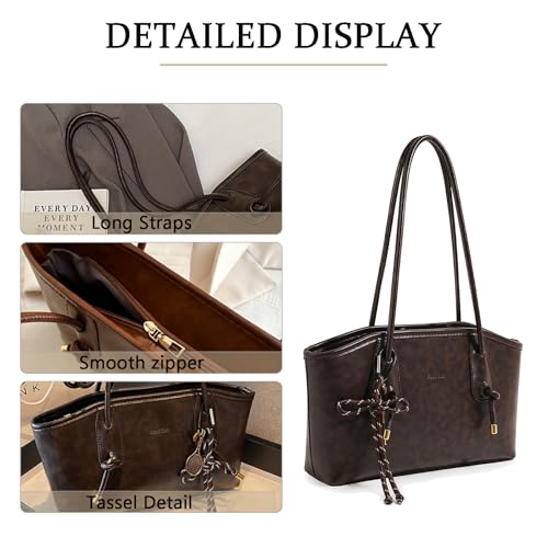 Bolso Hobo de Cuero Retro para Mujer Primavera miniatura 4