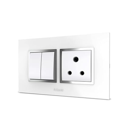 Switch Combo with Cover Plate - Nixon 10Amp Switch (2N) 6Amp Socket (White)