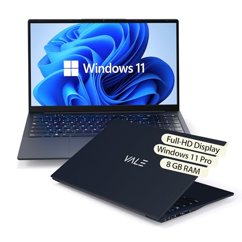 VALE Notebook - Laptop mit 15,6' Full-HD IPS - N150 Quad-Core Prozessor - 8 GB RAM Speicher - 512 GB SSD Festplatte - UHD Graphics - Windows 11 Pro