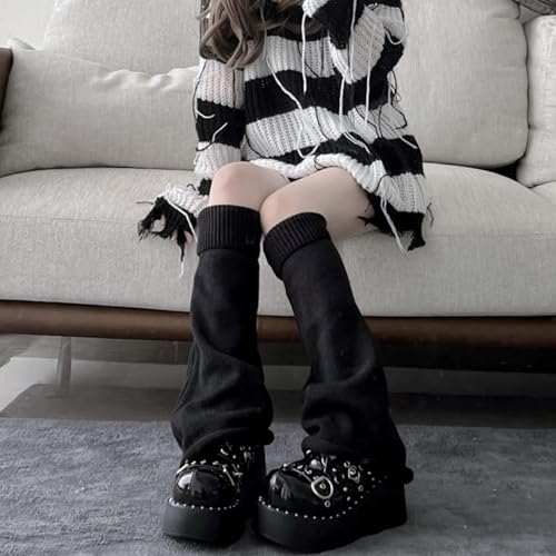 CYian Leg Warmers for Girls Women Kawaii Y2k Harajuku Leg Warmers Cute Knitted Leg Sleeves Goth Lolita Accessories4