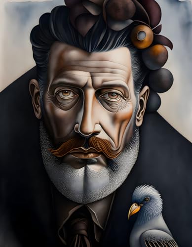 Portrait d'un vintage sur affiche sur toile 58 x 90 cm pour créer un coin lecture rétro