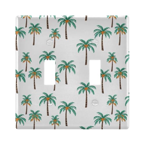 UMIRIKO Palm Tree Light Switch Cover Plate Covers Decorative Double Toggle Home Decor 202b3311