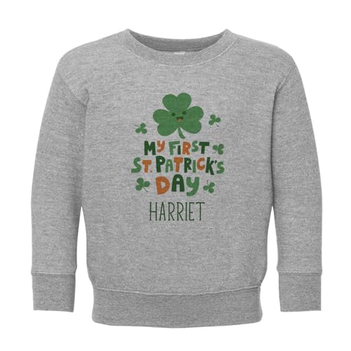 My First St. Patrick's Day Harriet Kids Sweatshirt Toddler 2T Heather Grey