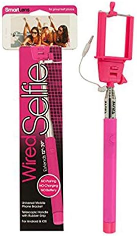 Selfie Stick, Tzumi Extendable Wired Cable Control Self-Portrait Monopod with Remote Shutter for iPhone 6 6 Plus 6+ 5s 5c 5, Samsung Galaxy S4 S2, Samsung Galaxy Note 3 Note 4, HTC, Sony, Lg