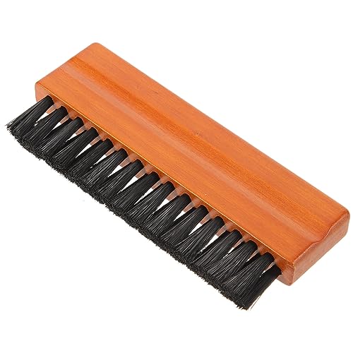 ERINGOGO プレーヤーブラシ ビニールレコードクリーナー ポータブルレコードブラシ 木製ハンドル 用 ほこり除去