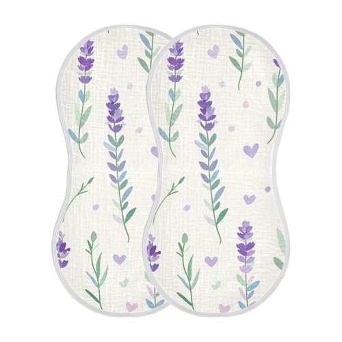 4 Pack Baby Burp Cloths, Soft Absorbent Burping Cloths for Babies, Cotton Milk Spit Up Rags, Large Size for Newborns, Baby Boys and Girls (Beautiful Lavender)3