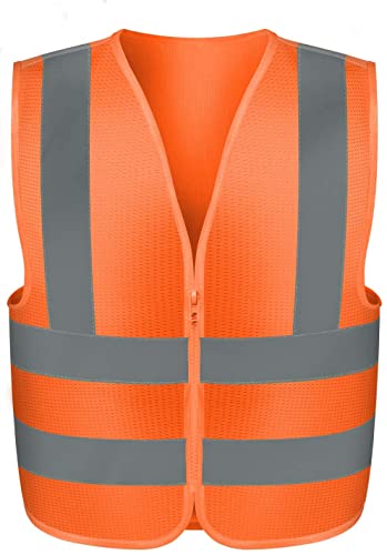 Neiko 53948A High-Visibility Safety Vest With Reflective Strips For Emergency, Construction, And Safety Use, Neon Orange, Xxx-Large #TOP4