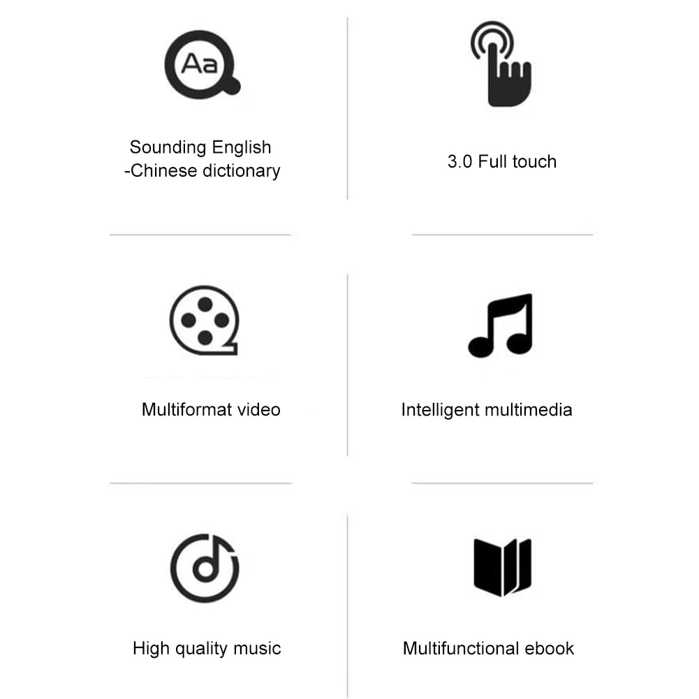 Reproductor MP3 MP4 con pantalla táctil completa Bluetooth 5.3, reproductor de música sin pérdidas con radio FM y grabación