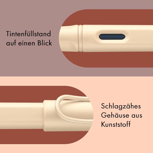 Image of Lamy Safari Cream Fountain Pen with Polished Steel Nib in Line Width M