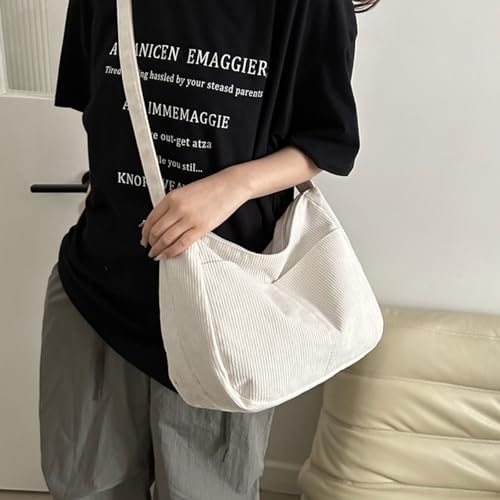 Elegant Corduroy Shoulder Bag for Men and Women Versatile Crossbody Bag Fashionable Satchel with Adjsutable Strap4