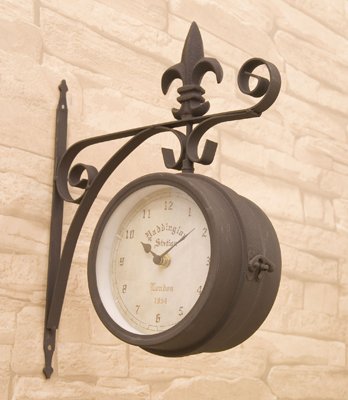 壁掛両面時計 ノーブルアイアンクロック ボ-スサイド