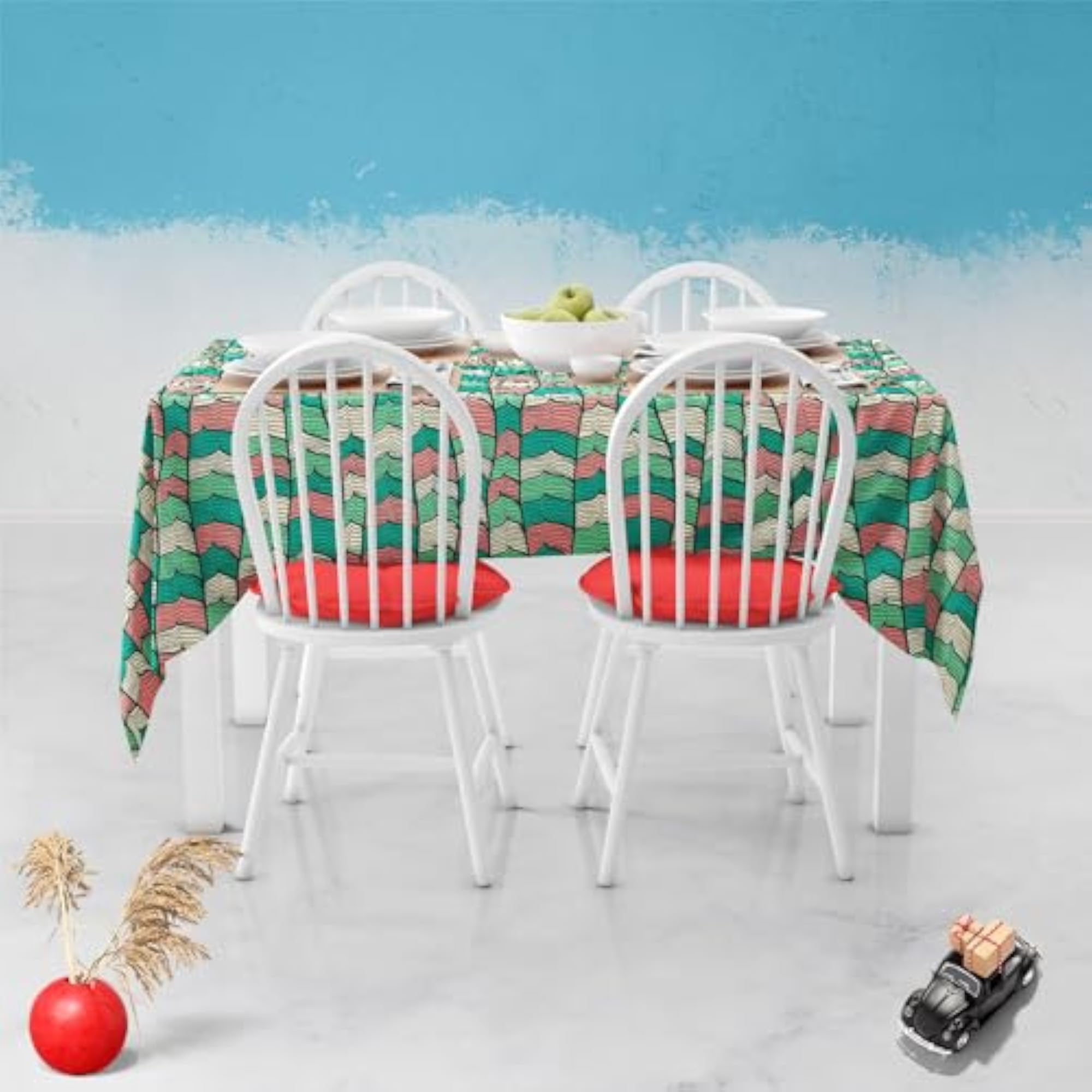 Abstract Waves Table Cloth Cover for Dining & Center Table