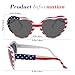 Moikolok Patriotic Heart Sunglasses for Women Men 4th of July Trendy Love Shaped Sunglasses Retro Lovely Fashion Cute Sun Glasses
