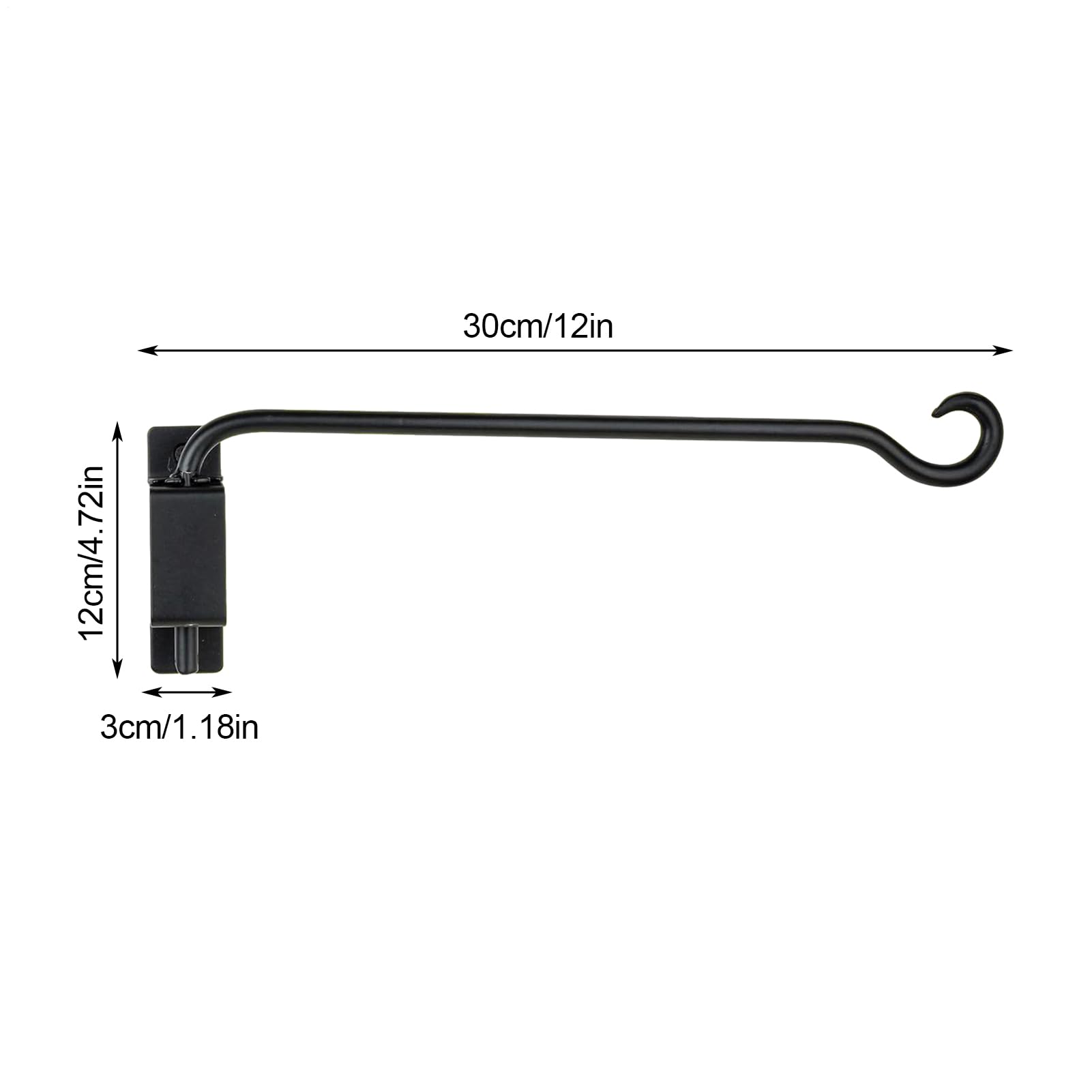 Lot de 2 supports muraux en fer pour suspendues - 30 cm - Pour suspendre des - Mangeoire à oiseaux - Lanterne - Carillons à vent - Appliques murales