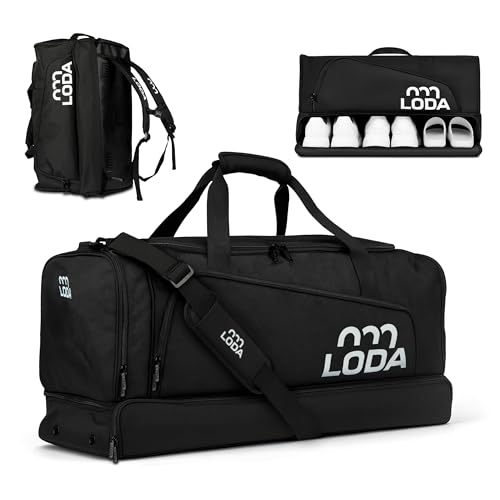 LODA Team (68L) - Sporttasche mit Schuhfach, Nassfach, Rucksackfunktion & Wertsachenfach - Perfekte Fußball-, Handball-, Trainings-, oder Fitnesstasche - Tasche für Sport, Reisen & Freizeit