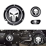 3 in 1 Skull Engine Derby Timer Cover Chain Inspection Cover Replacement for Harley Sportster Iron XL 883 1200 48 72