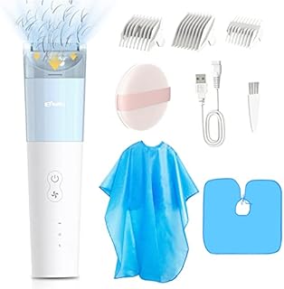 ENSSU Baby Hair Clippers, Safety Kids Hair Trimmers, Chargeable Cordless Professional Vacuum Hair Clipper for Men Baby Kids Children Infant (Upgraded Version)