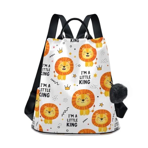 Sac à dos femme lion mignon jaune antivol et imperméable pour voyage chic
