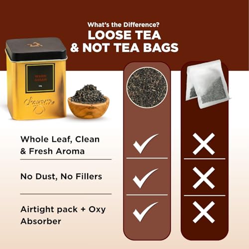 Image of CHAYAM Warm Assam - 50g Loose Tea in Tin | Strong Whole Leaf Orthodox Tea from Assam | Bold & Malty Flavour | Premium Indian Black Tea Rich in Antioxidants