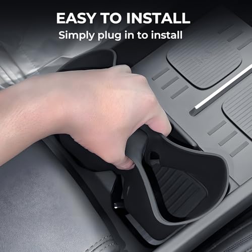 Image of Cup Holder Insert for Hyundai Santa Fe 2026 2025 2024, Interior Accessories Center Console Slicone Cup Holder Cover Liner for Hyundai Santa Fe 2024-2026, Black