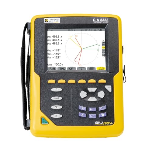 Chauvin Arnoux CA8333 Leistungsanalysator für Drehstromnetze mit 3 I/U-Anschlüssen, 1000 VAC, 6500 AAC