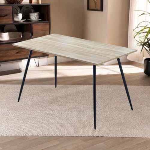 INO Design Modern Wood Dining Table, Stylish Wooden Pattern, Sleek
