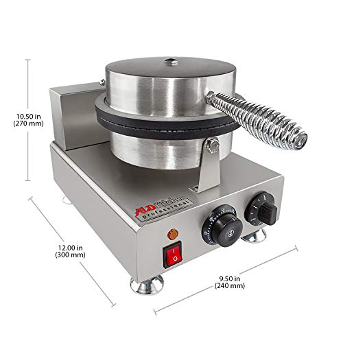 ALDKitchen Waffle Cone Maker | Commercial Ice Cream Cone Maker | Stainless Steel | Teflon | Manual Control | 110V(Single)